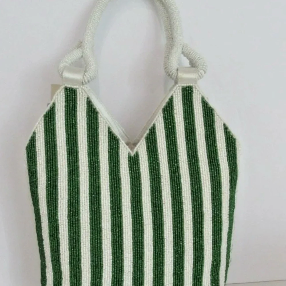 NWT Handcrafted in India Martini Tote with Matching Anthropology Earrings Bundle